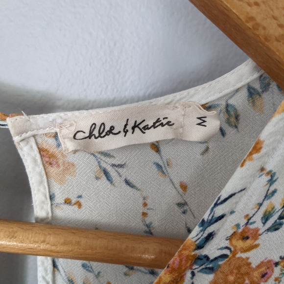 Chloe & Katie Long Sleeve Floral Striped Romper - Picture 4 of 7